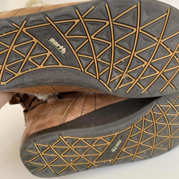 Earth Shoe Kalso Central Too Almond lace up shearling boot round toe Fur 8 8B - Picture 5 of 9